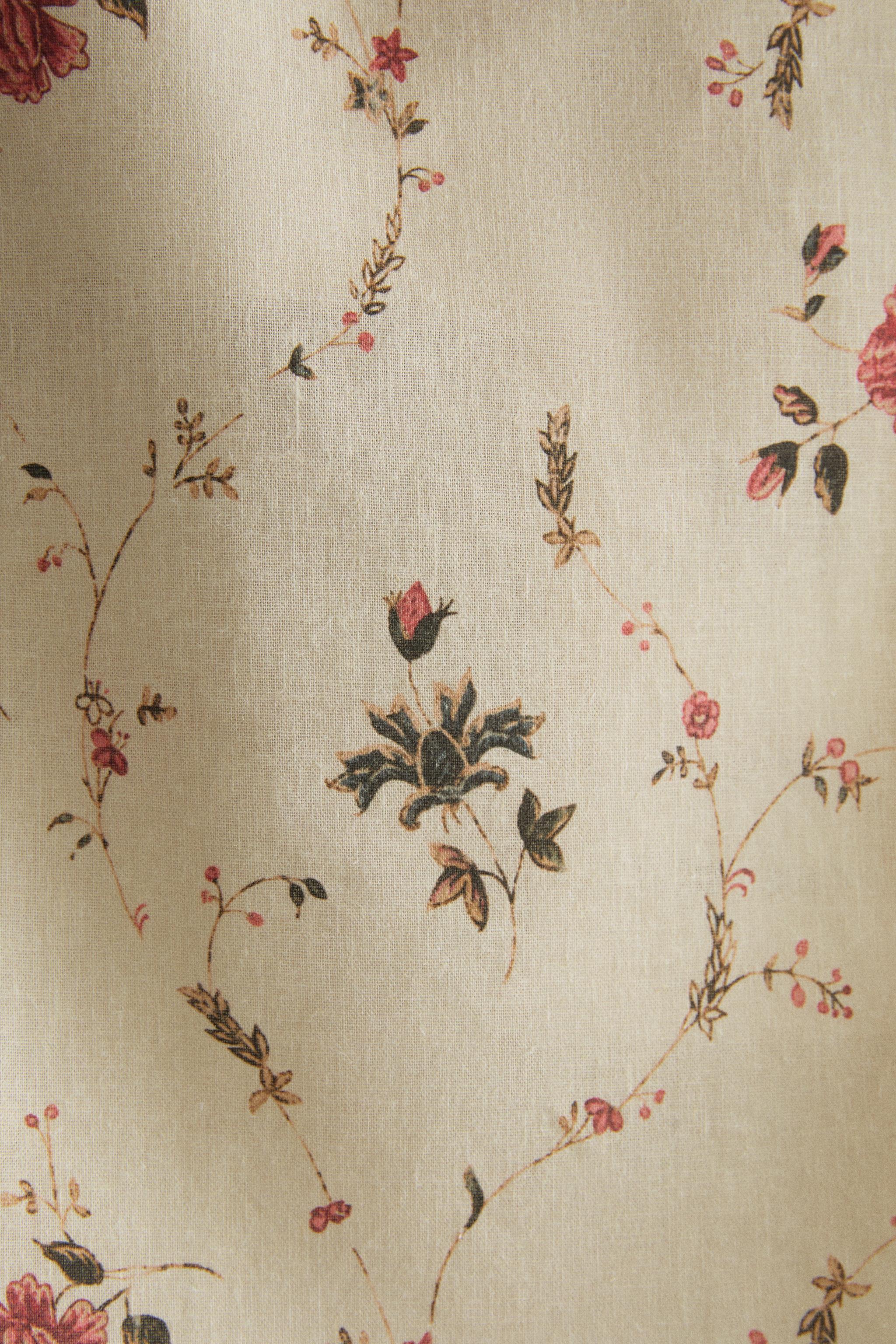KATHARINE POLE FLORAL COTTON AND LINEN TOP